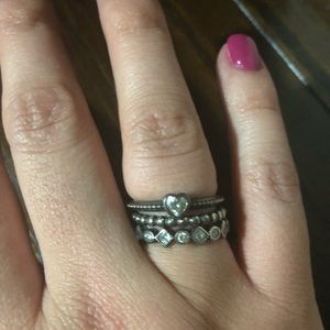 Pandora stackable rings size 7